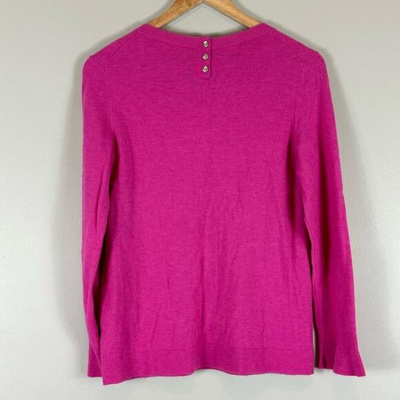 Talbots Cozy Hot Pink Wool Blend Sweater - Picture 3 of 5